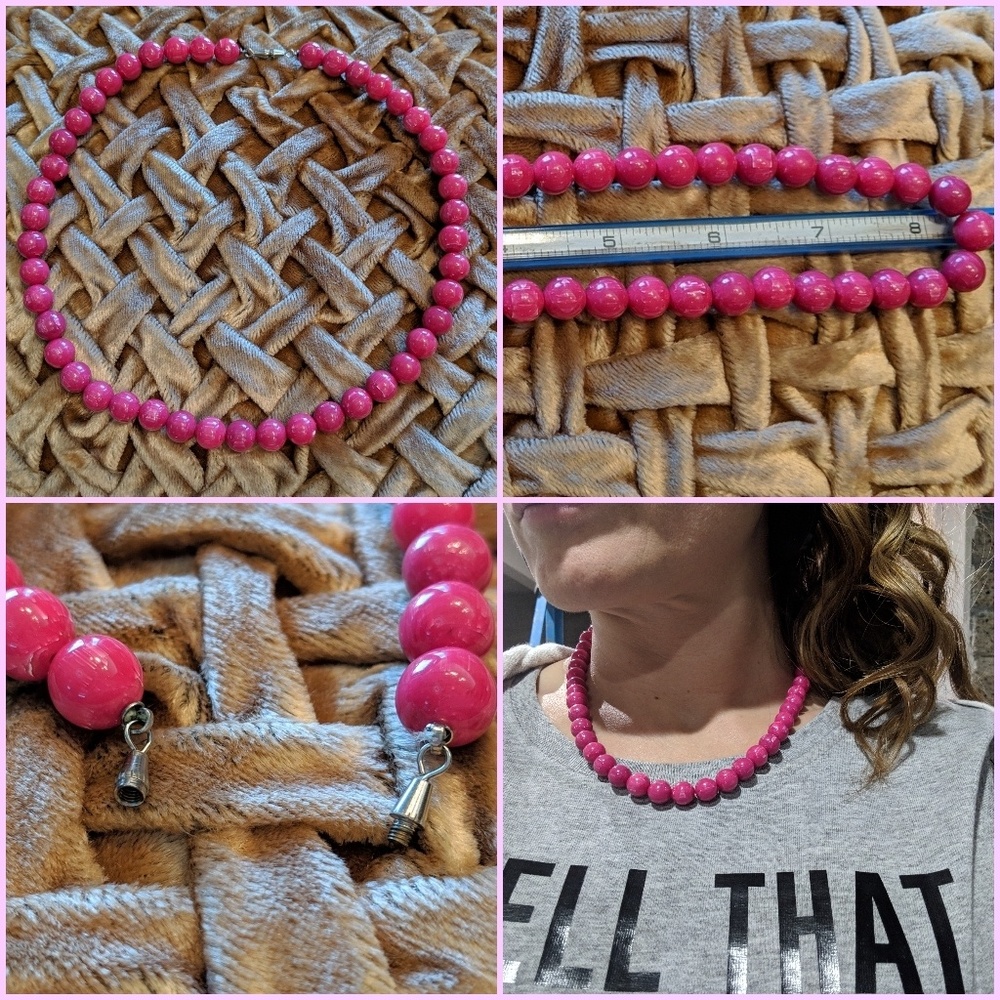 Single Strand Pink Beaded Necklace